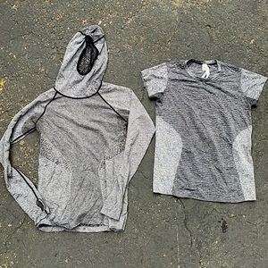 2 Piece Seamless New Balance Training Shirts - womens medium